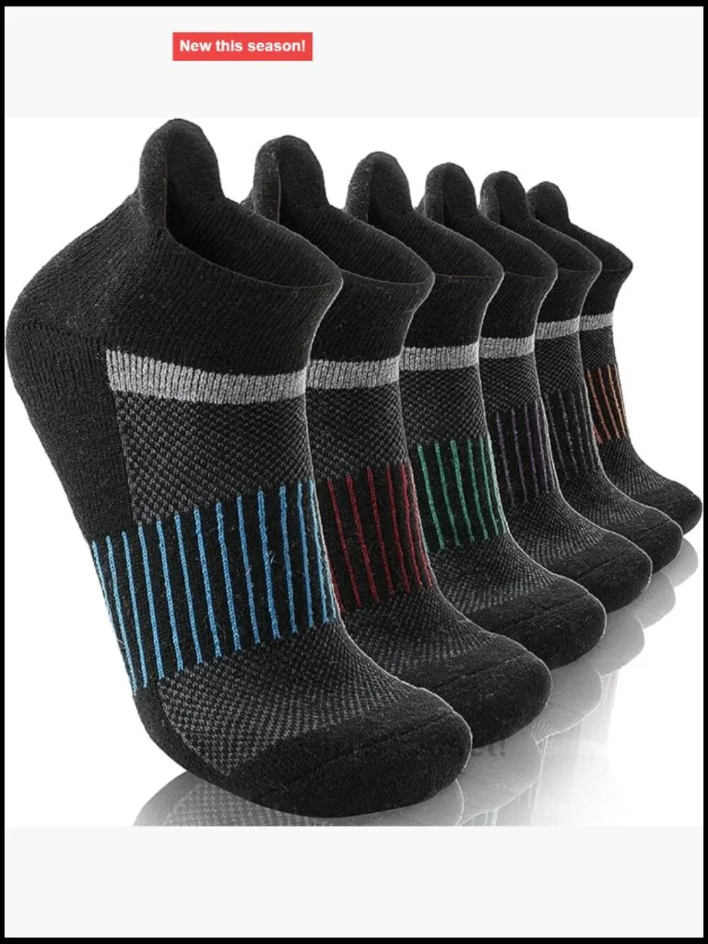 6 Pairs Merino Wool Ankle Hiking Socks Compression Support Cushion No Show